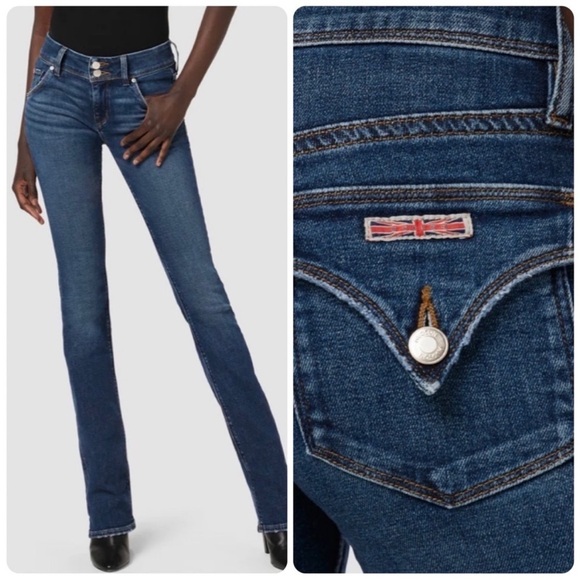 Hudson Mid-Rise Bootcut Stretch Jeans Medium Blue Wash size 29 Made in USA - Picture 2 of 16